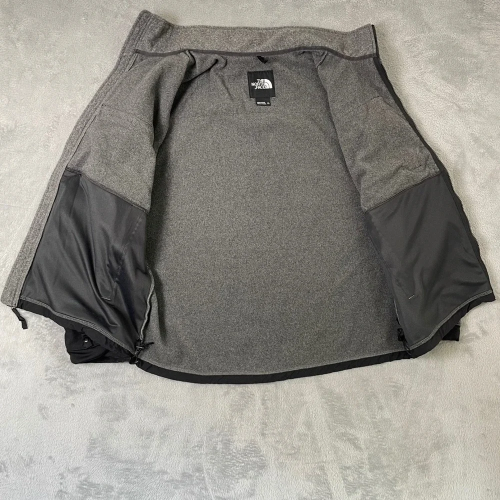 The North Face Denali Jacket Mens XXL Gray Black Colorblock Zip Up Outdoor